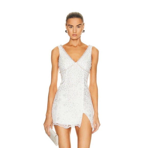 Self-Portrait Dresses & Skirts - Self-Portrait White Embellished Mini Dress